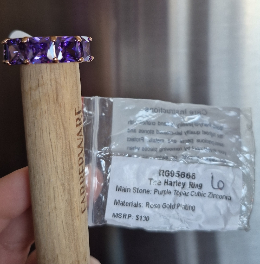 Bomb Party OG Purple Topaz CZ Ring- Size 6